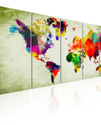 Artgeist Verdenskort Colourful Continents Flere Størrelser 200x80