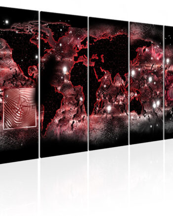 Artgeist Verdenskort Red Light Flere Størrelser 200x80