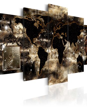 Artgeist Verdenskort Trykt På Lærred Continents And Stars   -delt Flere Størrelser 100x50