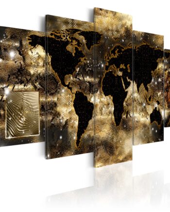 Artgeist Verdenskort Trykt På Lærred Continents Of Bronze   -delt Flere Størrelser 100x50