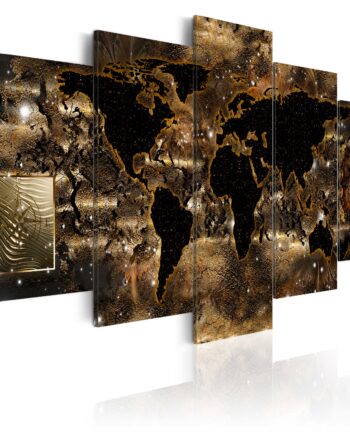 Artgeist Verdenskort Trykt På Lærred World Of Bronze   -delt Flere Størrelser 100x50