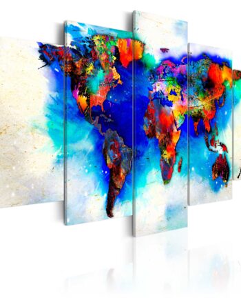 Artgeist Verdenskort   -delt All Colors Of The World Flere Størrelser 100x50