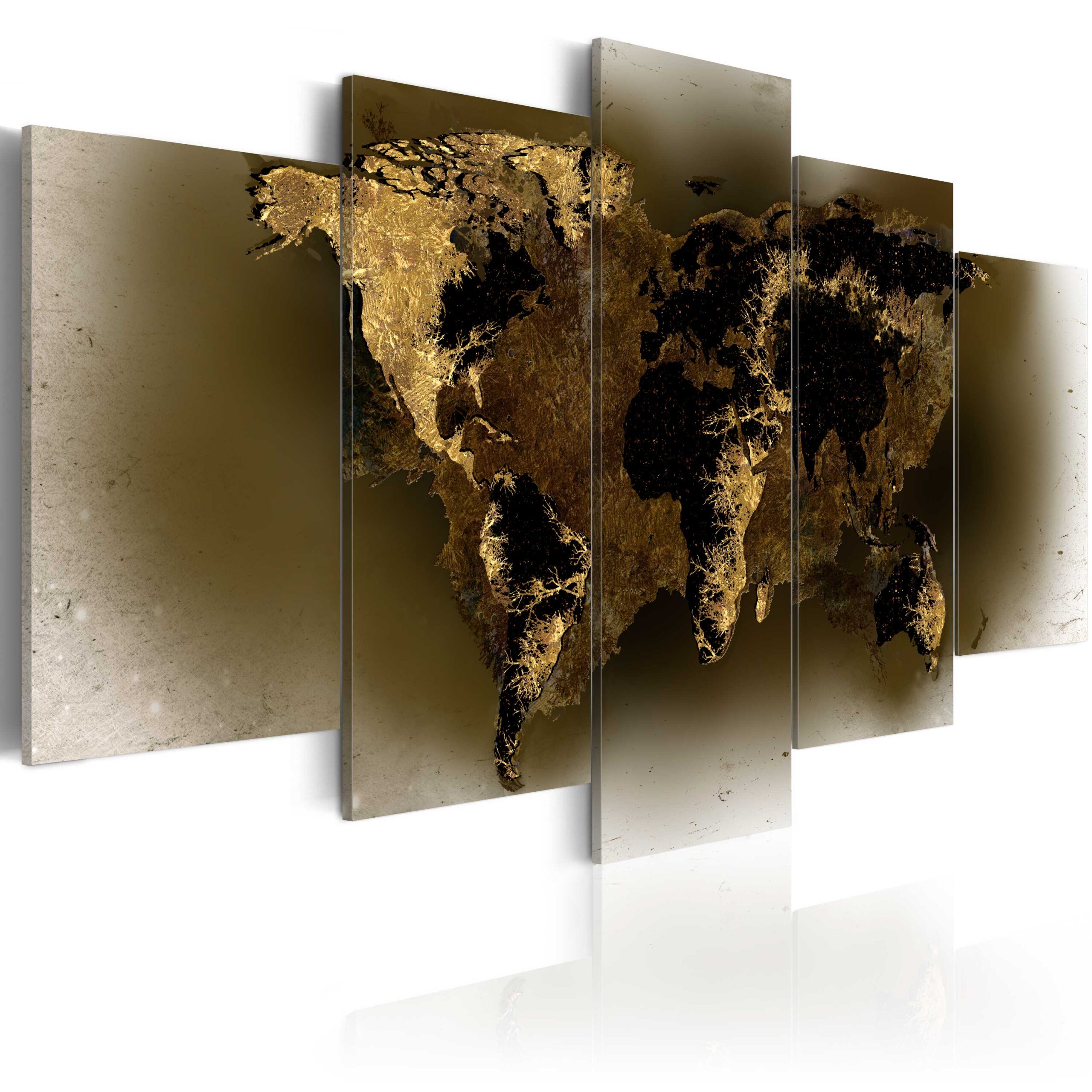 Artgeist Verdenskort -delt Brass Continents Flere Størrelser 100x50
