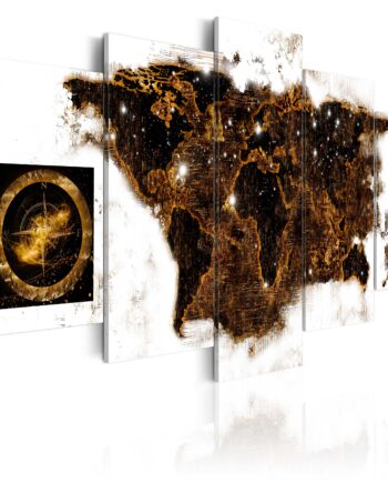 Artgeist Verdenskort   -delt Brown Map Flere Størrelser 100x50