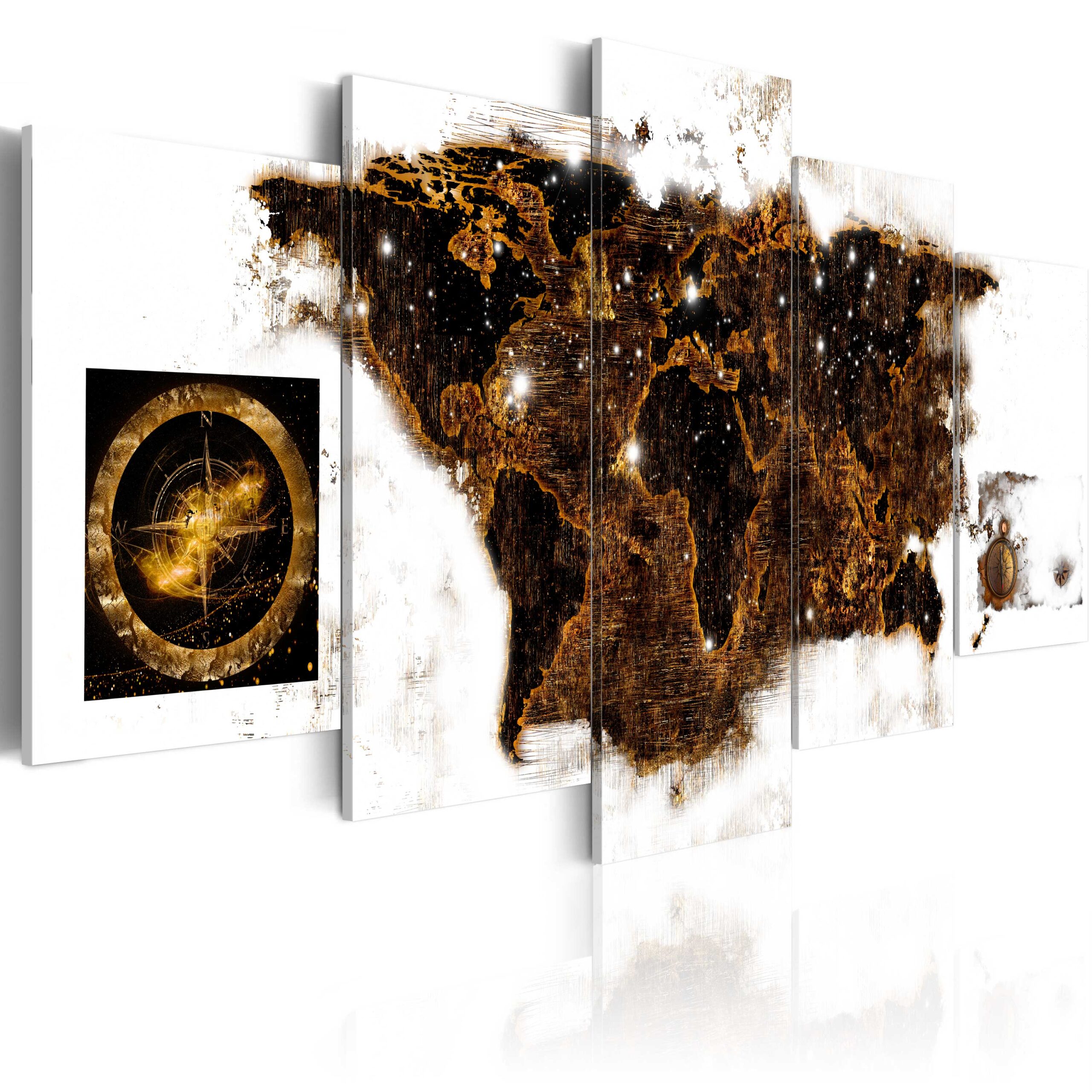 Artgeist Verdenskort -delt Brown Map Flere Størrelser 100x50