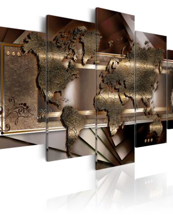 Artgeist Verdenskort   -delt Chestnut Map Flere Størrelser 100x50