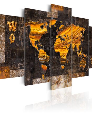 Artgeist Verdenskort   -delt Golden Paths Flere Størrelser 100x50