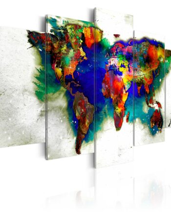 Artgeist Verdenskort   -delt Green Planet Flere Størrelser 100x50