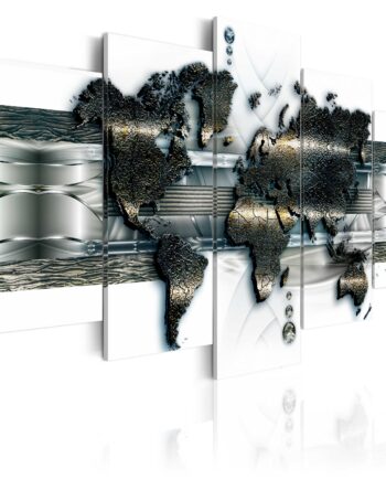 Artgeist Verdenskort   -delt Metal World Map Flere Størrelser 100x50