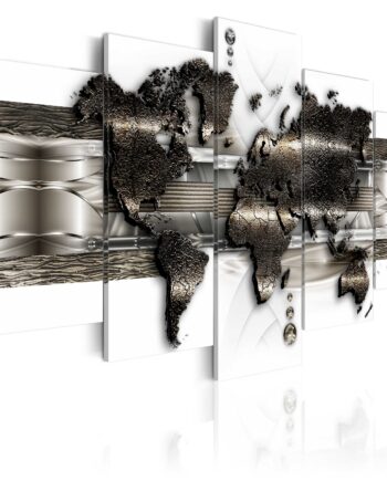 Artgeist Verdenskort   -delt Metal World Map Ii Flere Størrelser 100x50