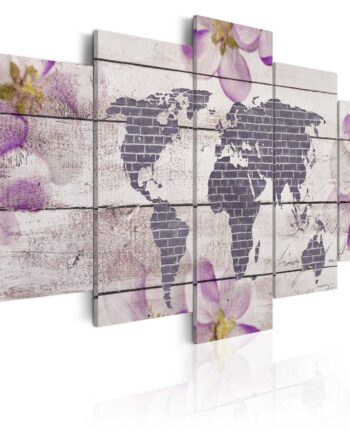 Artgeist Verdenskort   -delt Romantic World Map Flere Størrelser 100x50