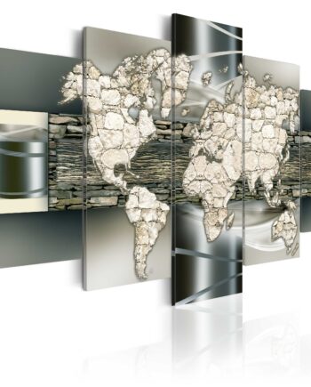 Artgeist Verdenskort   -delt See The World In Stone Flere Størrelser 100x50