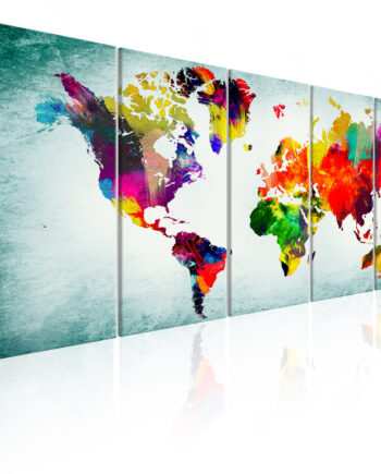 Artgeist Verdenskort   -delt World Map: Green Vignette Flere Størrelser 200x80