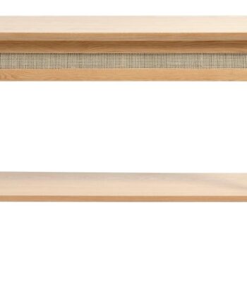 Barrali Konsolbord       Hylde Og   Skuffe Natur Rattan  Egefinér Og Egetræ  110x40