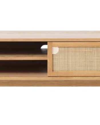 Barrali Tv-bord       Skydelåge Og   Hylde Natur Rattan Og Egetræ  150x45