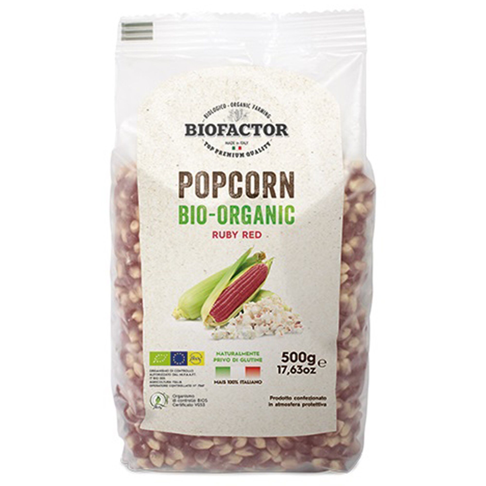 Biofactor økologiske Popcorn  500    Rød