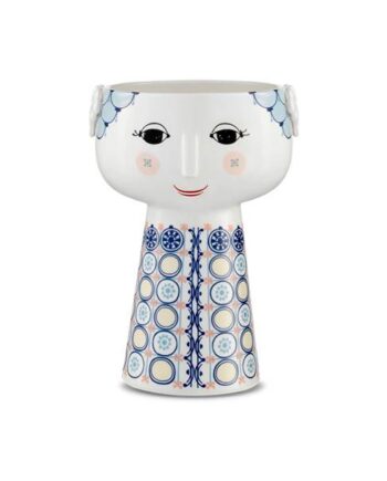 Bjørn Wiinblad Eva Vase H18   Cm Mørk Blå  : Erling Christensen Møbler