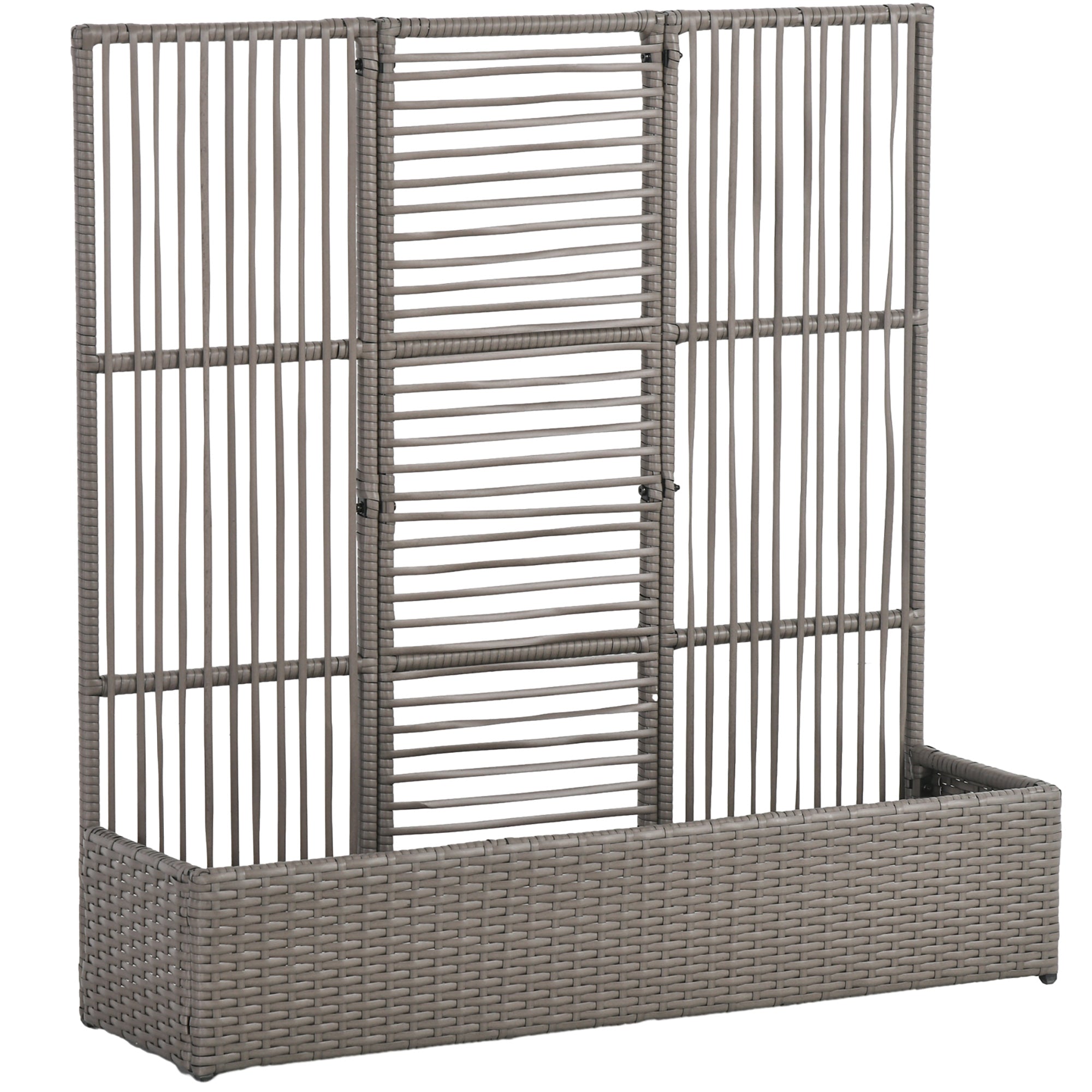 Blomsterkasse Med Espalier  Vejrbestandig  Polyrattan  103   29   103 Cm  Grå