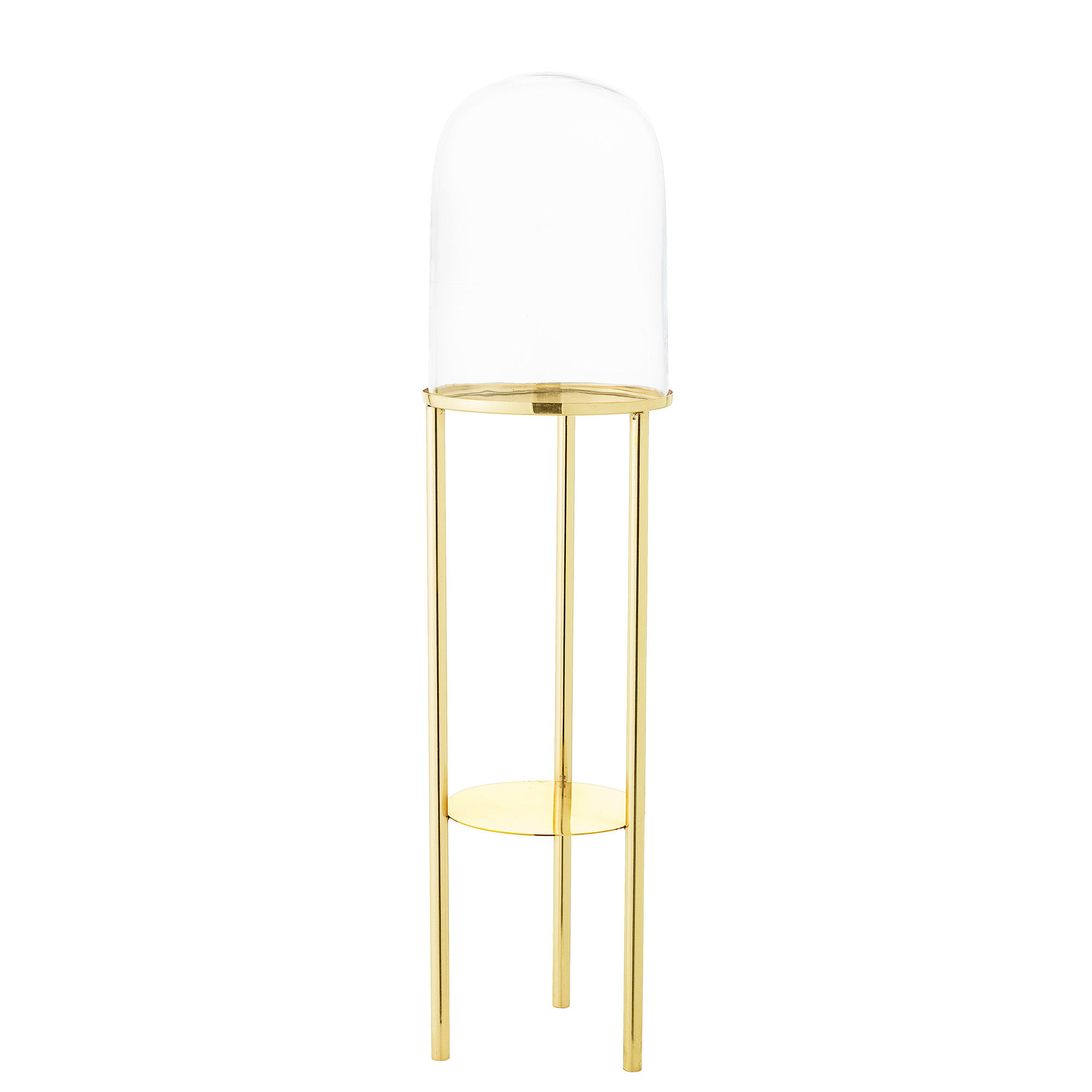 Bloomingville See Me Piedestal     Hylde Glas Og Guld Stål   : 81cm   : 20 Cm