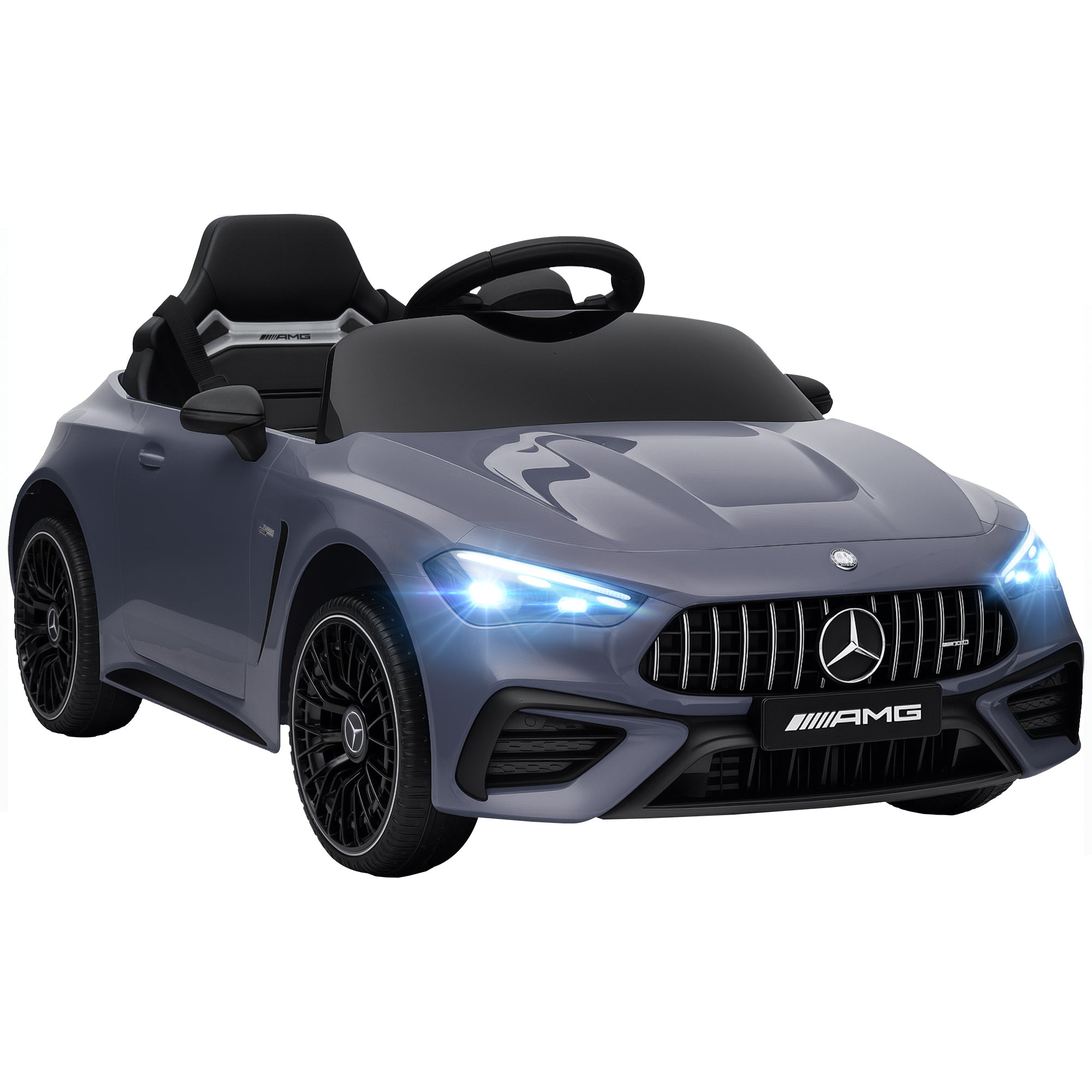 Børne Elbil Mercedes Design 12v Motor Fjernbetjening Led-lys Musik Til Børn Alderen - år Grå