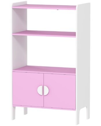 Børnebogsreol    Hylder    Skabe  Fritstående  Anti-tip Design  Skridsikre Ben  Mdf  Pink Hvid