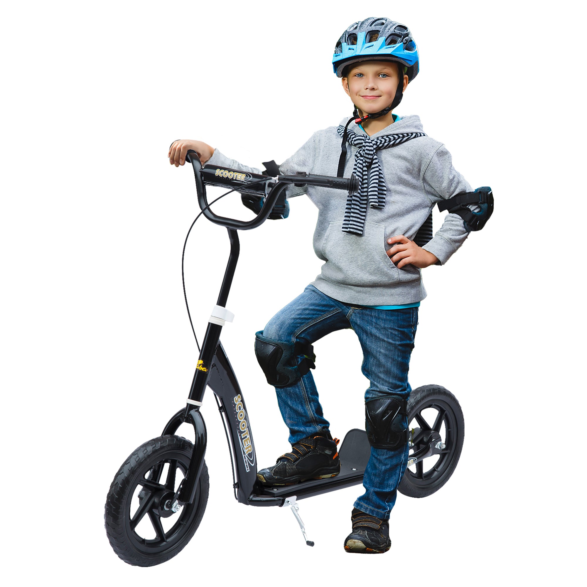 Børneløbehjul Med Bagbremse  Løbehjul 12 Tommer  Stål  120   52   80-88 Cm