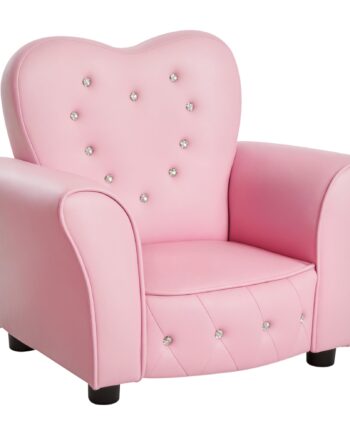 Børnesofa Børnestol Prinsesse Minisofa Børneværelsessofa Hjerteformet Pink L59   B41     H49 Cm