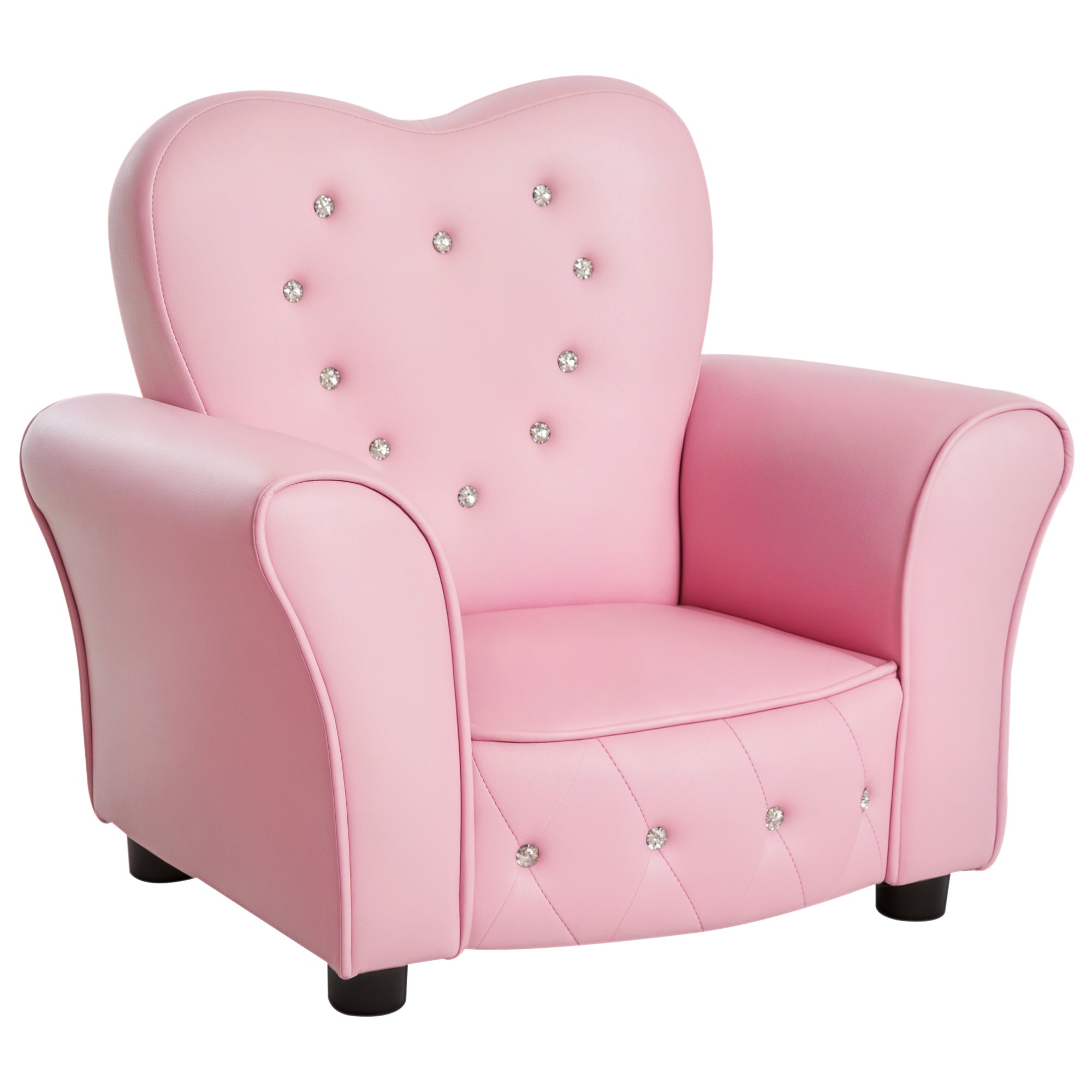 Børnesofa Børnestol Prinsesse Minisofa Børneværelsessofa Hjerteformet Pink L59   B41     H49 Cm
