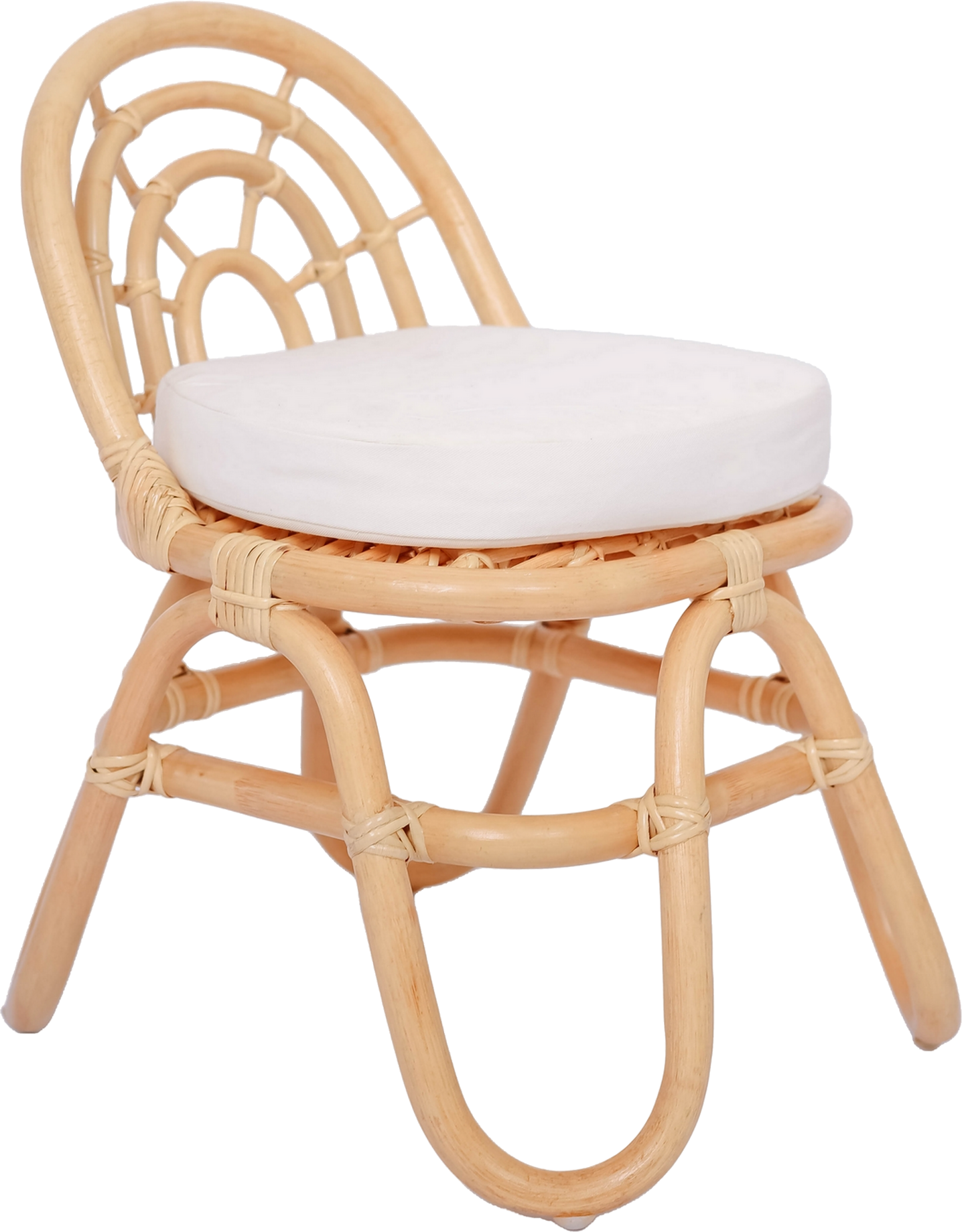 Børnestol Nordlys Furniture Pulau   Håndflettet Natur-rattan Med Aftagelig Polstret Hynde H49ã B36ã D42 Cm