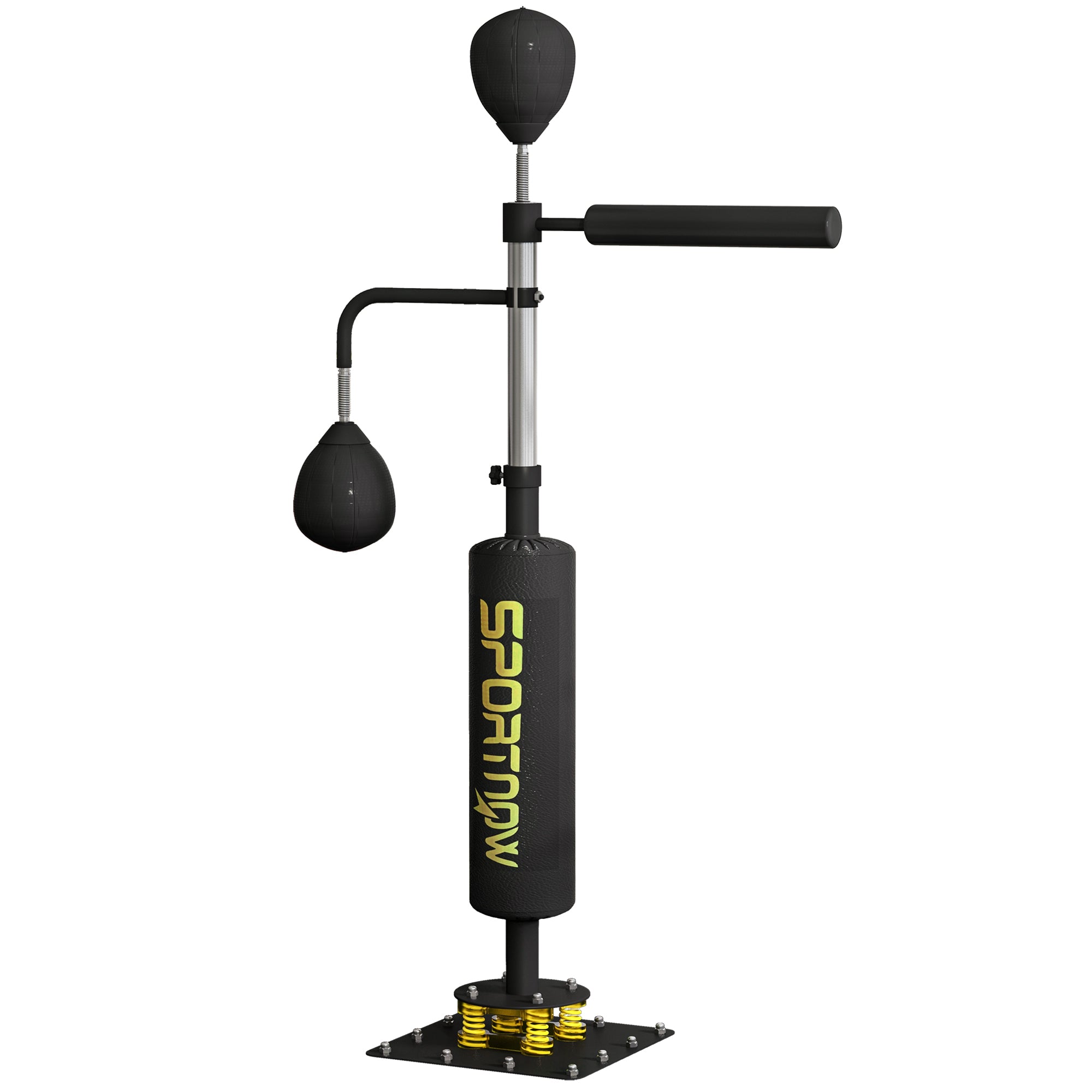 Boksestander  To Speedballs  Roterende Boksestang  Sparkpude  Højdejusterbar  Stål  107   36   140-205 Cm  Sort