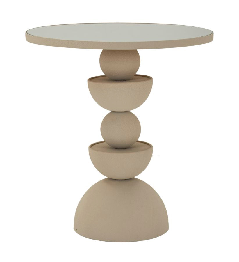 Bord   Creme  Jern Og Glas   45x49x5 Cm