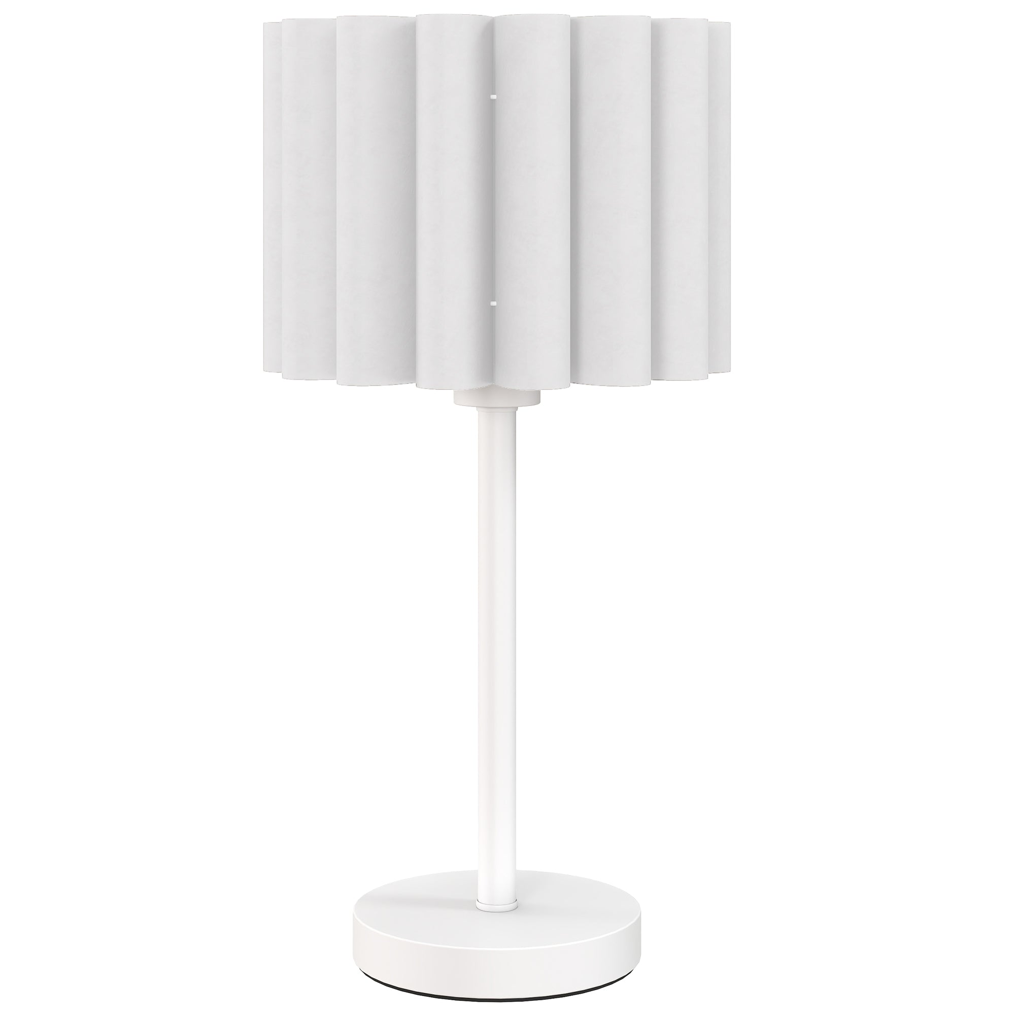 Bordlampe   Retrostil  Natlampe  Plastikskærm  Knapkontakt  Hvid