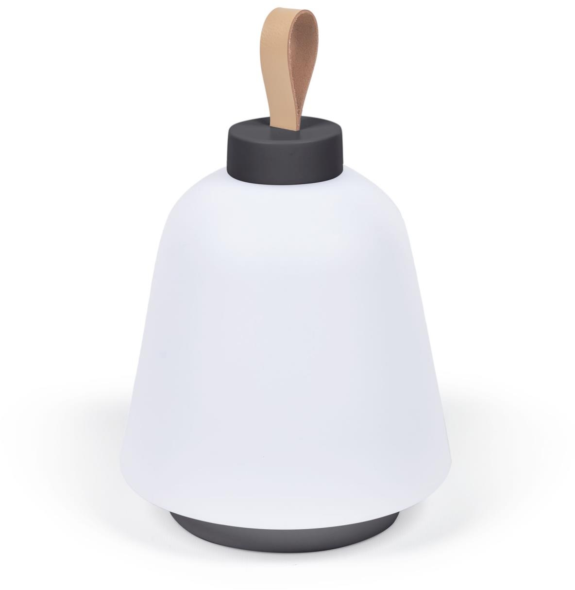 Bordlampe Kave Home Udiya Genopladelig Led-lampe Med Faux Læderhåndtag Og Tre Lysintensiteter  Sort