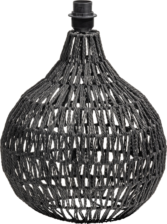 Bordlampe Woood Exclusive Macy   Sort Flettet Rattanpapir Og Jern ø31 H44 Cm  E27 Fatning