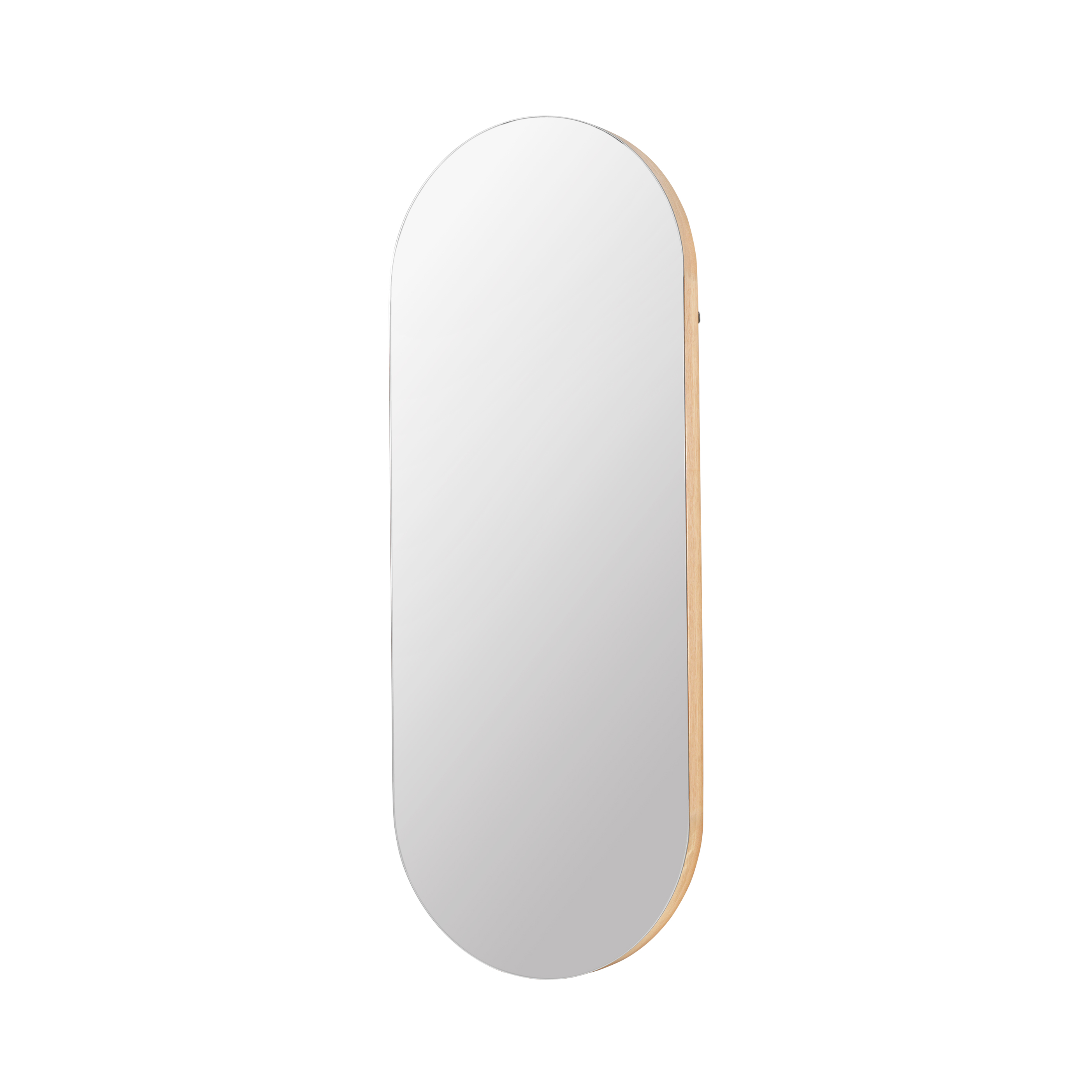 Broste Copenhagen Oval Alva Vægspejl Spejlglas Og Natur Eg  62x158