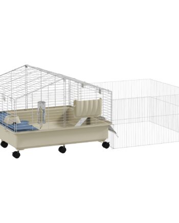 Bur Til Små Dyr  Balkon  Rampe  Fodertrug  Vandflaske   -etagers Design  Hvid