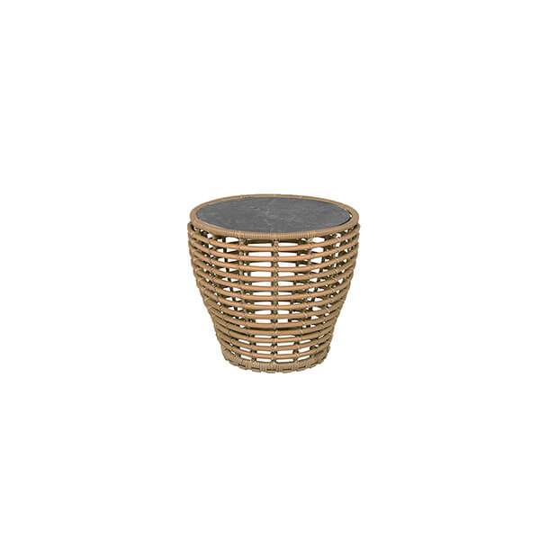 Cane-line Basket Sofabord Lille Stel: Natur Bordplade: Sort Natur : Erling Christensen Møbler