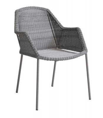 Cane-line Breeze Stabelstol   Armlæn Light Grey