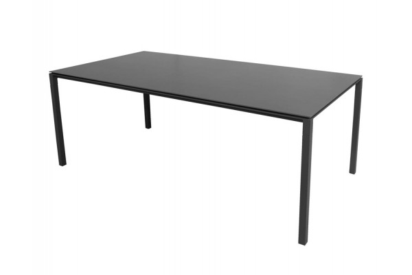 Cane-line Pure Havebord 100x200 Cm Lavagrå   Sort Bordplade