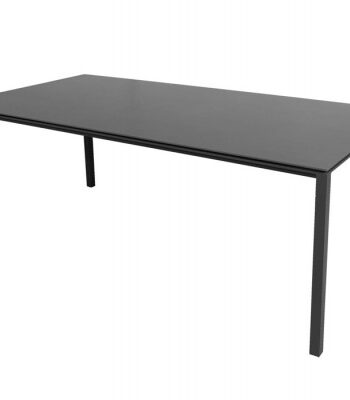 Cane-line Pure Havebord 100x200 Cm Lavagrå   Sort Bordplade