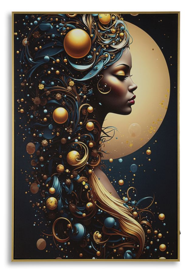 Canvasbillede Med Led Minerva Med Ramme - -  60         90 Cm