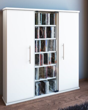 Cd Dvd Reol Til 450 Cd Er  Hvid