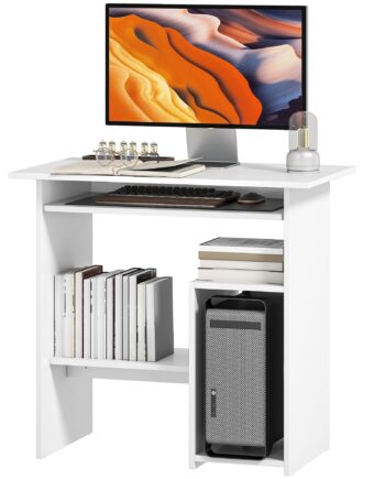 Computerbord  Skrivebord  Spånplade  Metal  80   45   75 Cm  Hvid