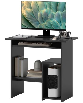 Computerbord  Skrivebord  Spånplade  Metal  80   45   75 Cm  Sort