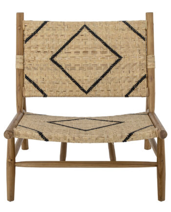 Creative Collection Lennox Loungestol Natur Sort Rattan Og Natur Teaktræ