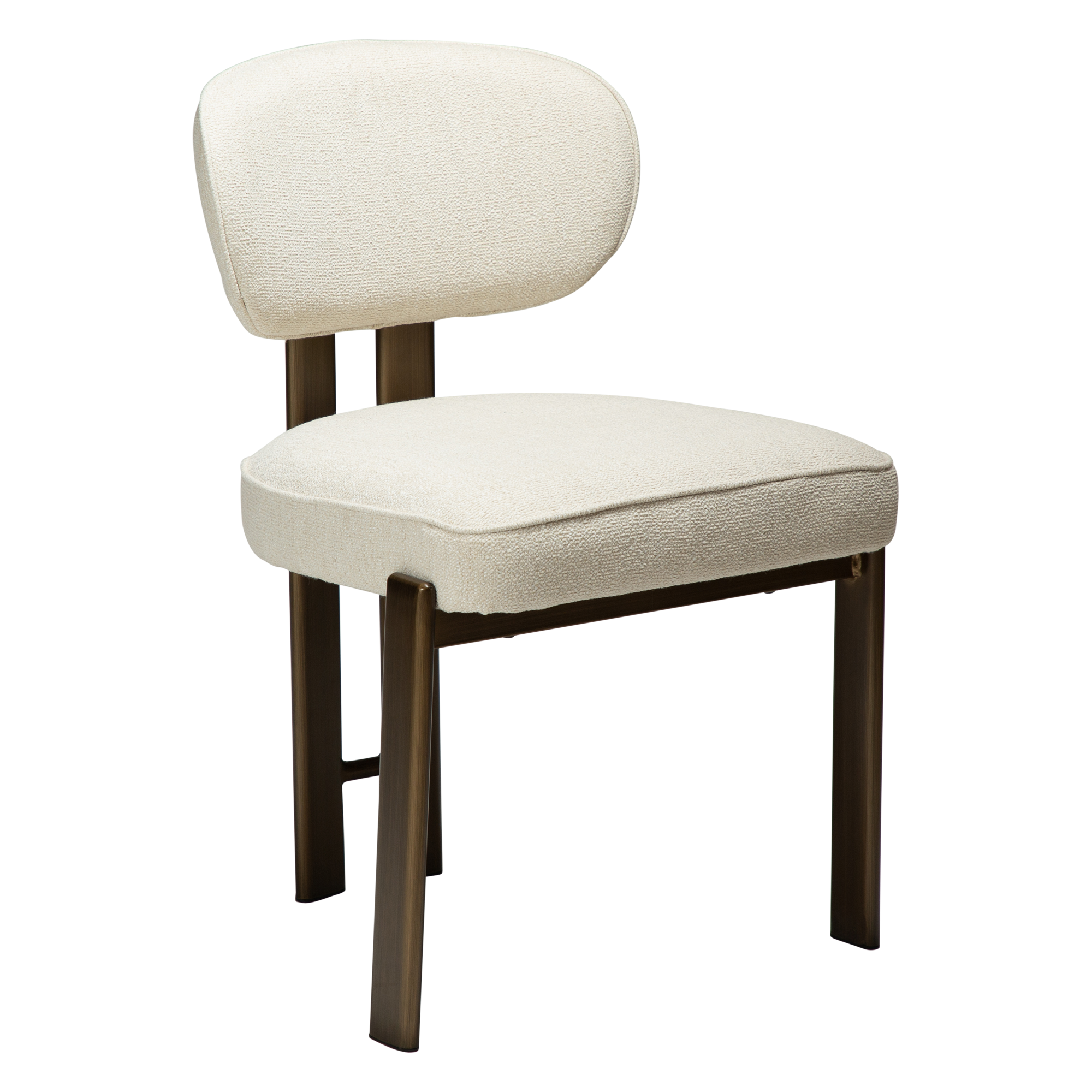 Dan-form Duct Spisebordsstol Beige Bouclé Stof Og Antik Messing Metal