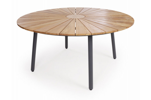 Daneline Eva Teak Havebord ø150 Cm Grå