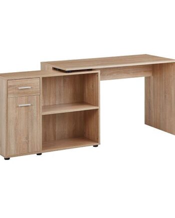 Designer Hjørneskrivebord Med Hylde  120   75     106   Cm  Sonoma Naturfarvet
