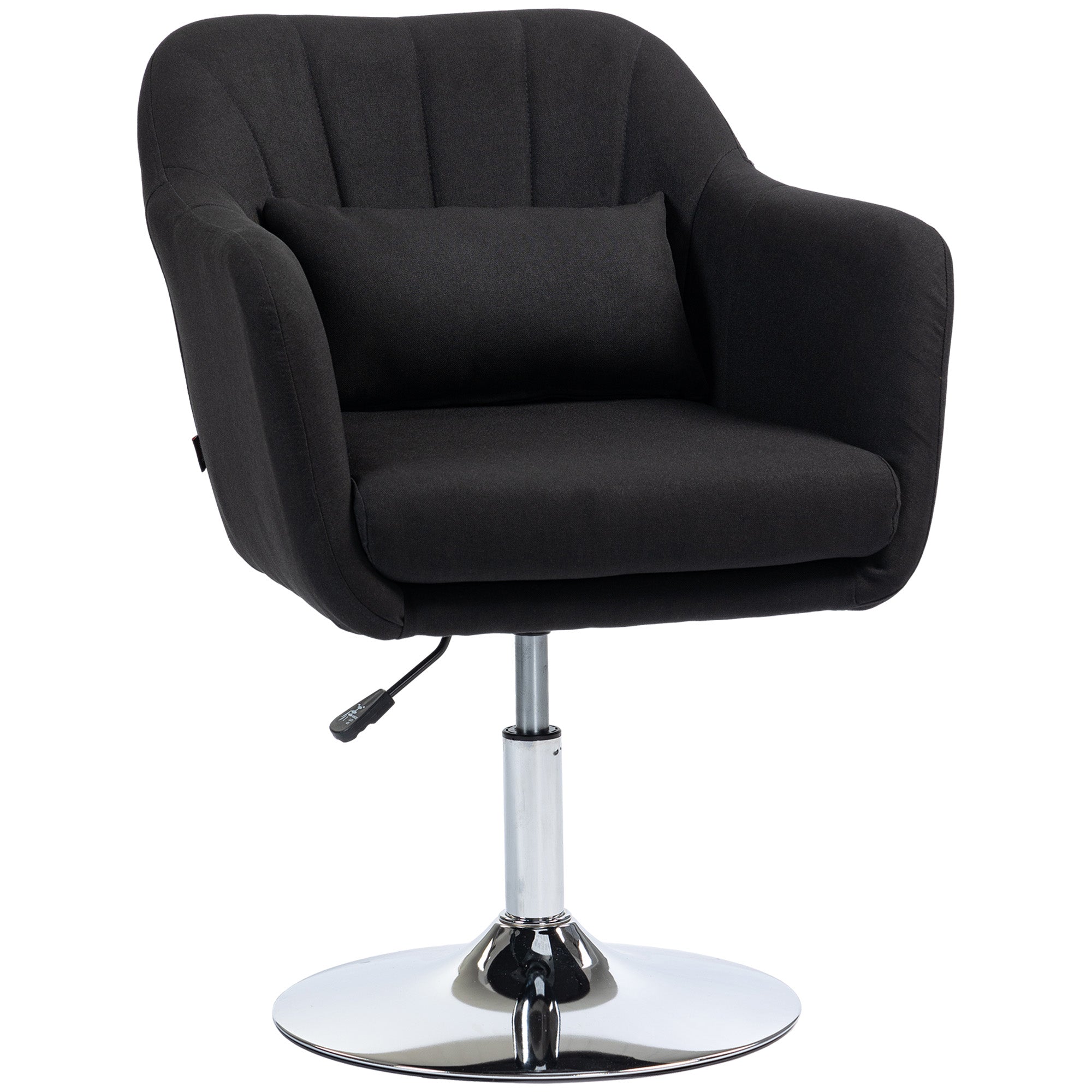 Drejestol  Højdejusterbar Kontorstol  Linnedlignende Polyester  Metal  60   60   79-91 Cm  Sort