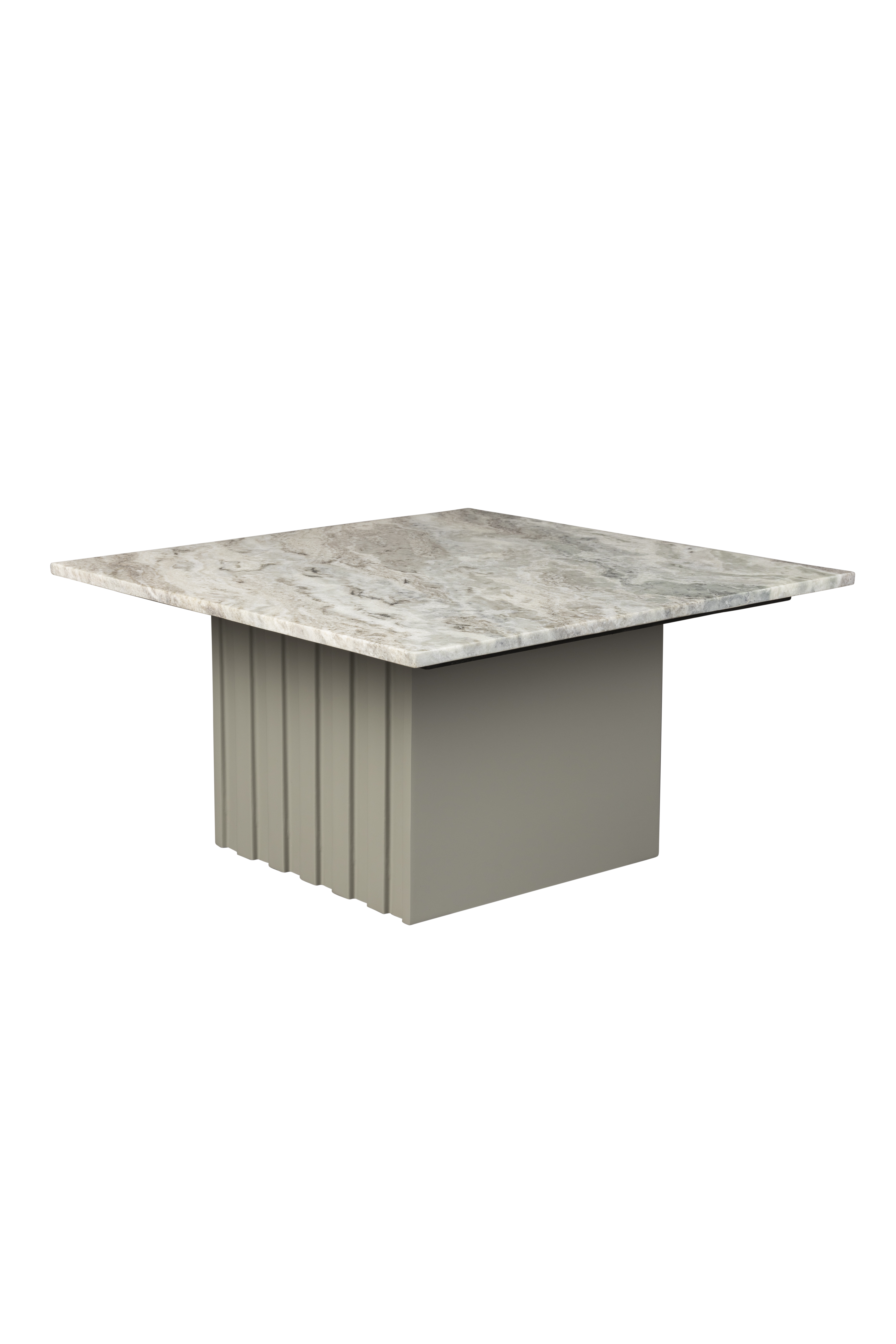 Dutchbone Clayton Sofabord  Kvadratisk Beige Marmor Og Grå Jern  60x60